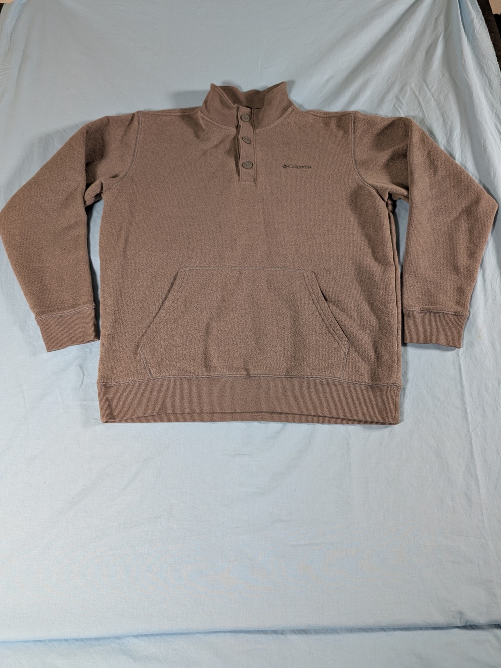 Columbia Men's Taupe Crewneck Quarter-Button Fleece Pullover